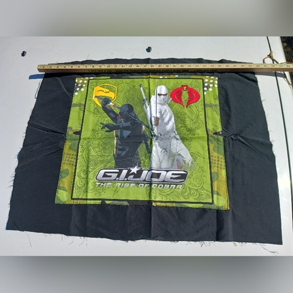 Quilt,Pillow Blocks Orphans & Uncut Sheet /2009 Hasbro GI Joe ,Snake Eyes - Picture 3 of 13